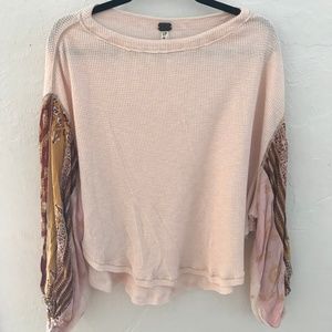 FREE PEOPLE Flowy Boho Shirt Thermal